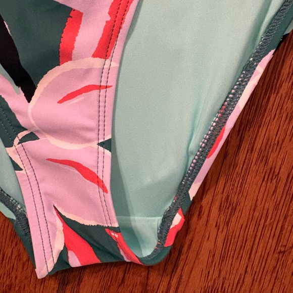 Anne Cole Tropical Blousen One-Piece Swimsuit - Palm Print Size 12 - Picture 6 of 9